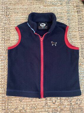 The Black Dog Kids Toddler Navy Blue Fleece Vest 2T GOOD